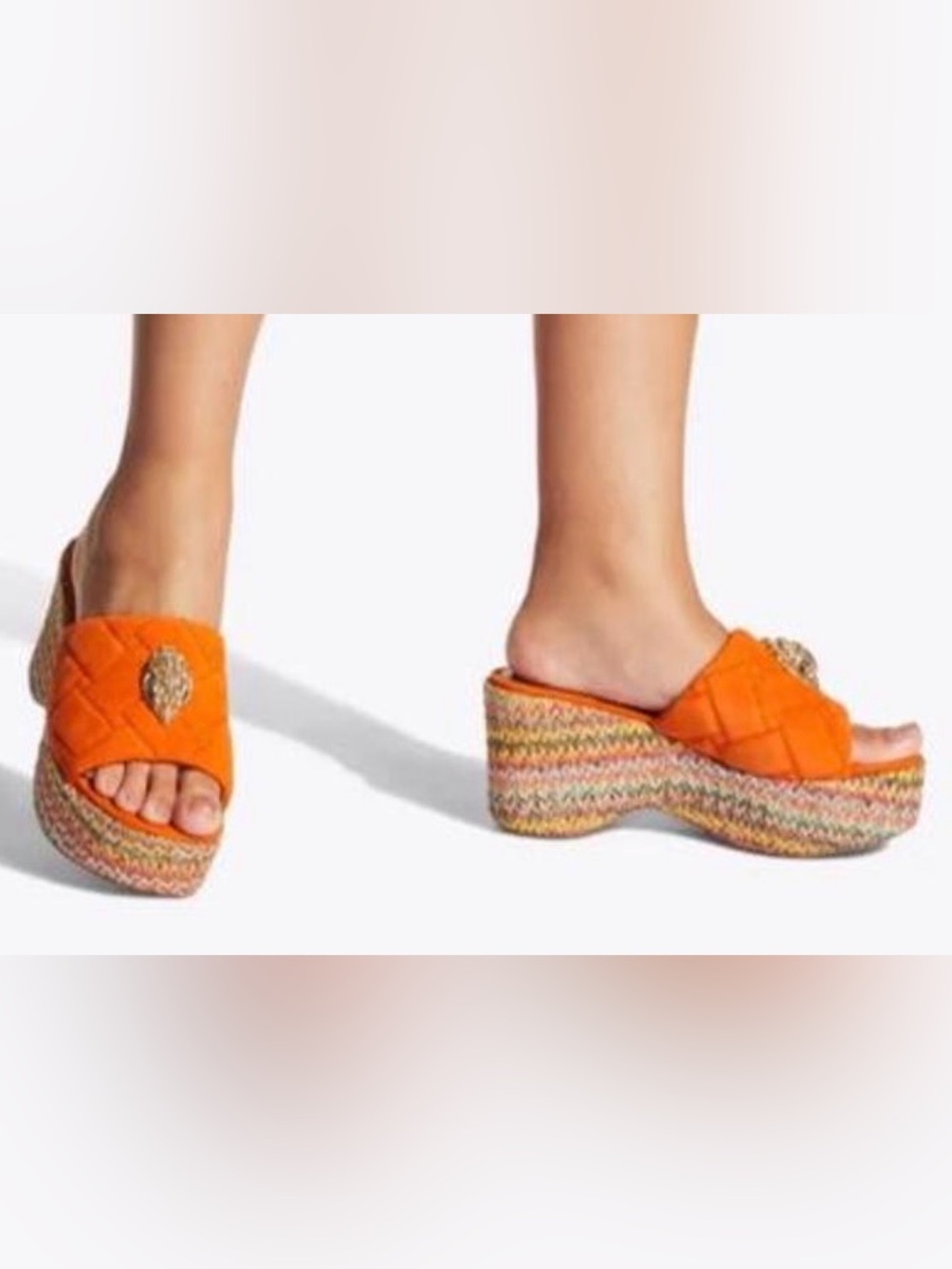 Kurt geiger Orange Platform Wedge Slide Sandals - Women